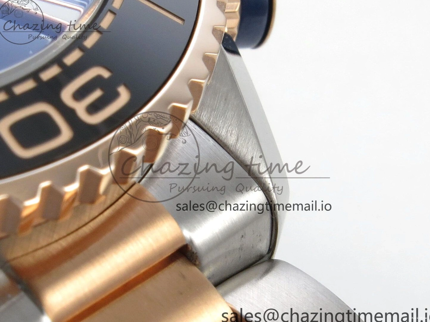 0328 Planet Ocean 600M Chrono SS VRF 1:1 Best Edition Black Bezel Blue Dial on RG SS Bracelet A Affordable 7648